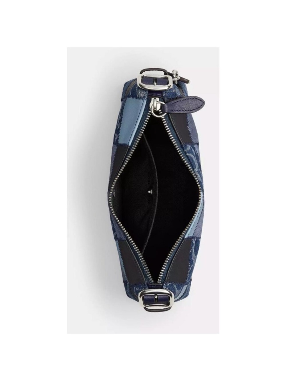 Coach NWT Coachtopia Denim Patchwork Shoulder Bag in Multiple Blue Tones. - Picture 4 of 5
